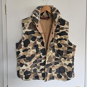 Vintage Reversible Camouflage Vest Men's M Brown Black